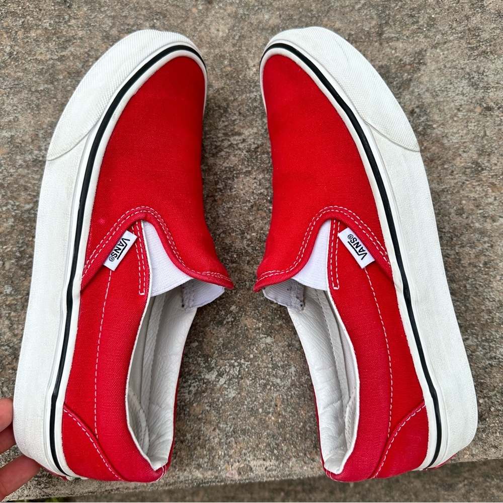 Red Slip On Vans